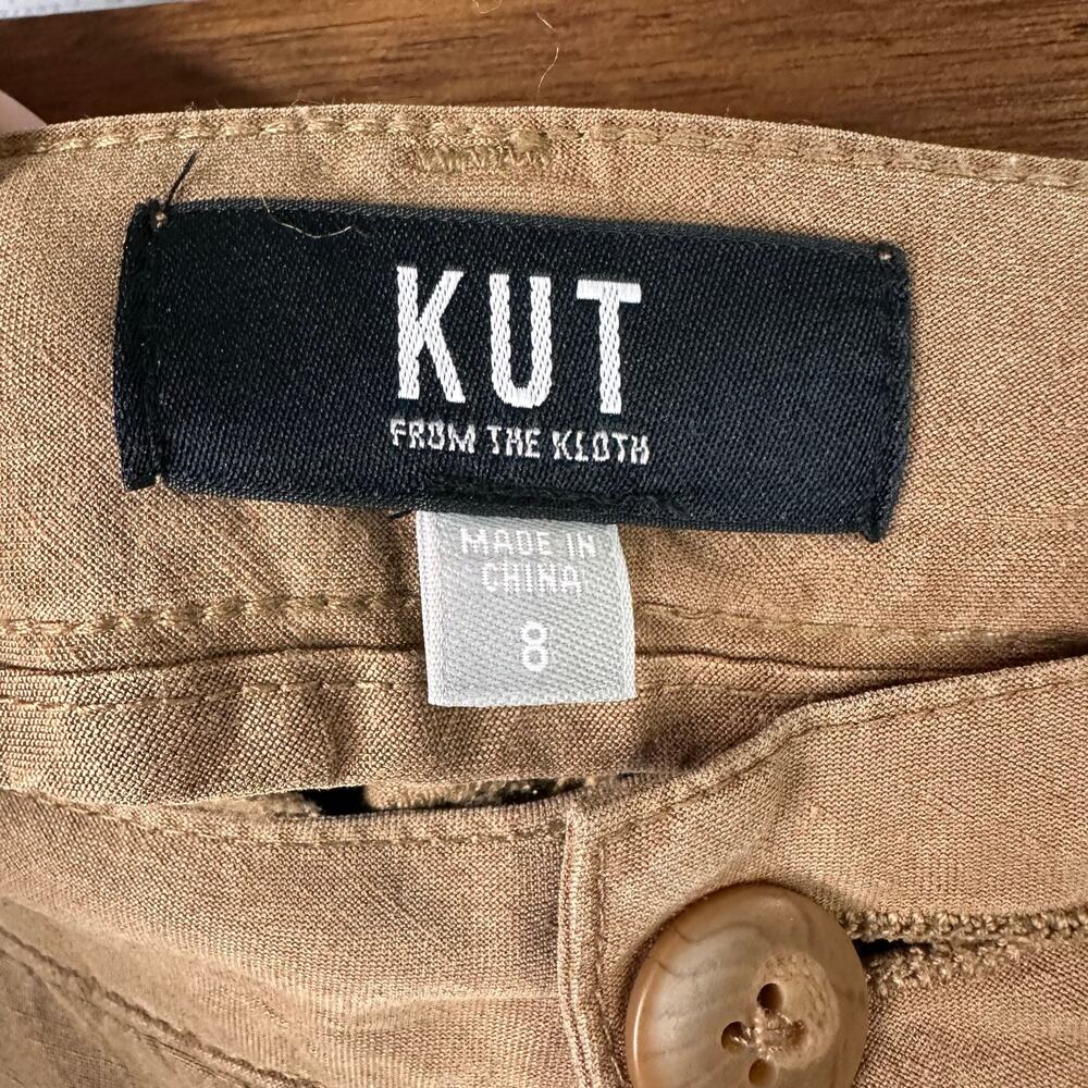Kut From the Kloth size 8 Charlotte Crop Wide Leg Trouser Pants Linen Blend NEW - Picture 8 of 9